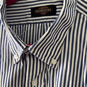 Blue and White Striped Gordon Men's Shirt